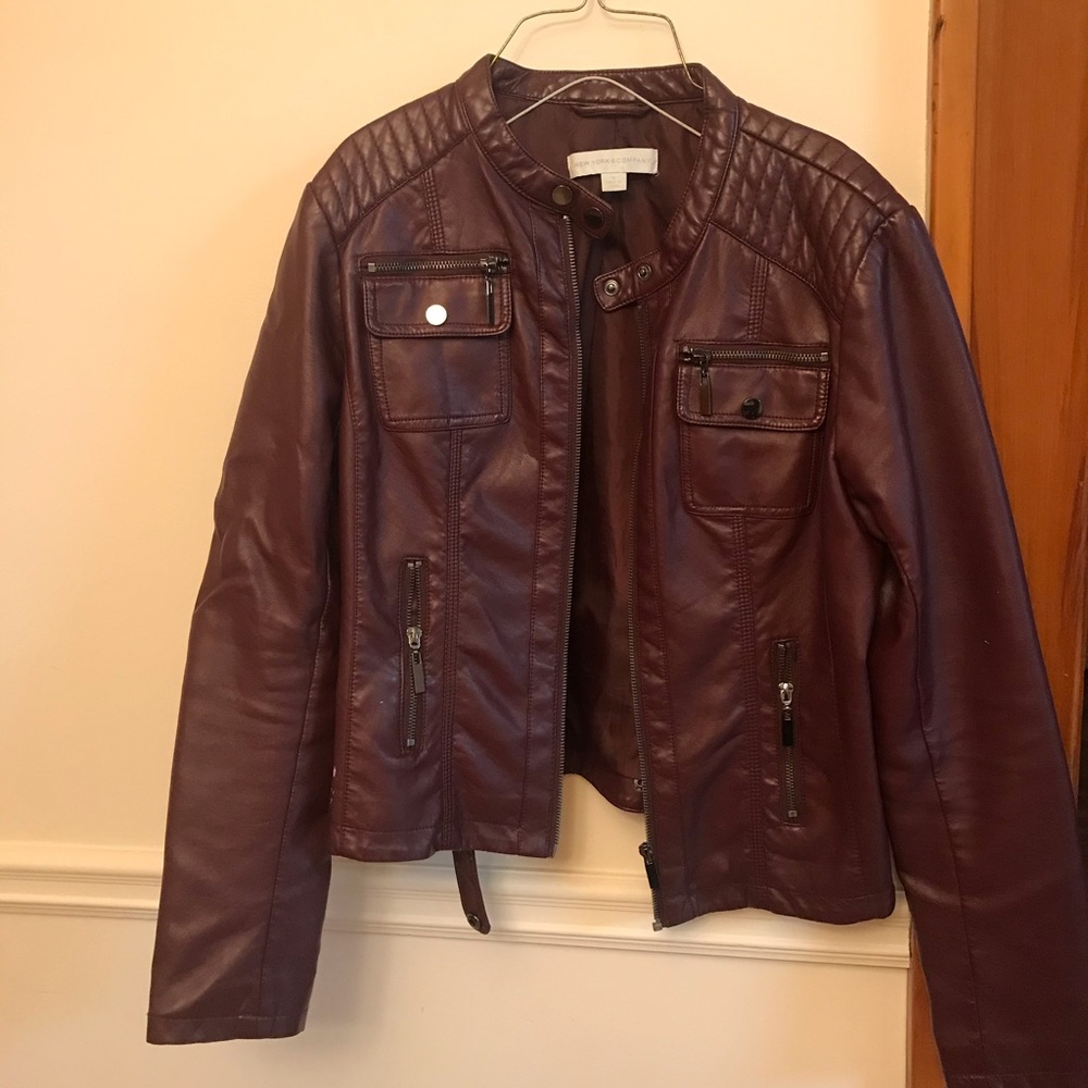 Maroon Leather Jacket